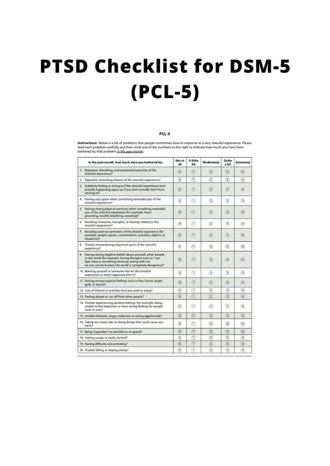 ptsd checklist  dsm  pcl  iasc mhpss  framework mov toolkit