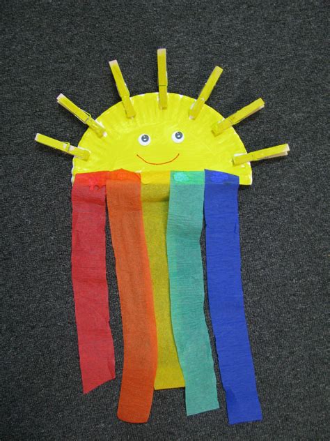 preschool rainbow paper plate craft kiddies pinterest bastelei