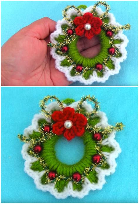 crochet tiny christmas wreath crochet ideas
