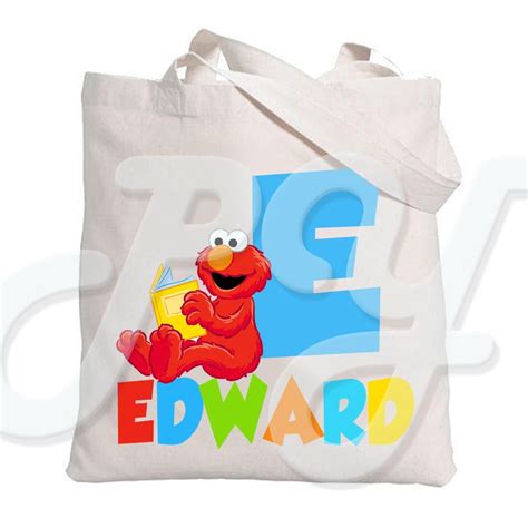 elmo sesame st personalized tote bag personalized tote bags custom