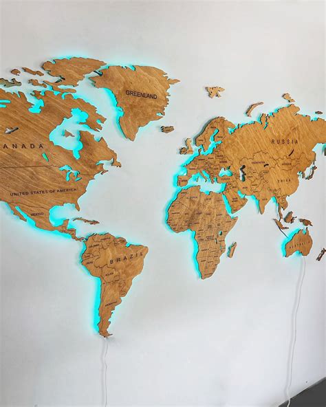 drewniana mapa swiata podswietlana led sikorkanet