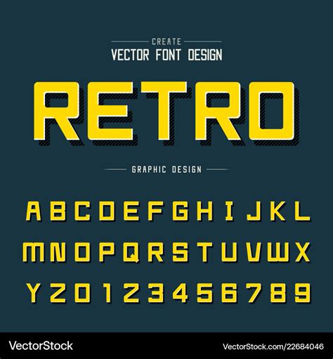 font  alphabet style square typeface letter vector image