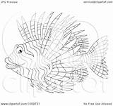 Coloring Fish Lion Outline Lionfish Illustration Royalty Clip Bannykh Alex Cliprt Getcolorings Pages Getdrawings sketch template
