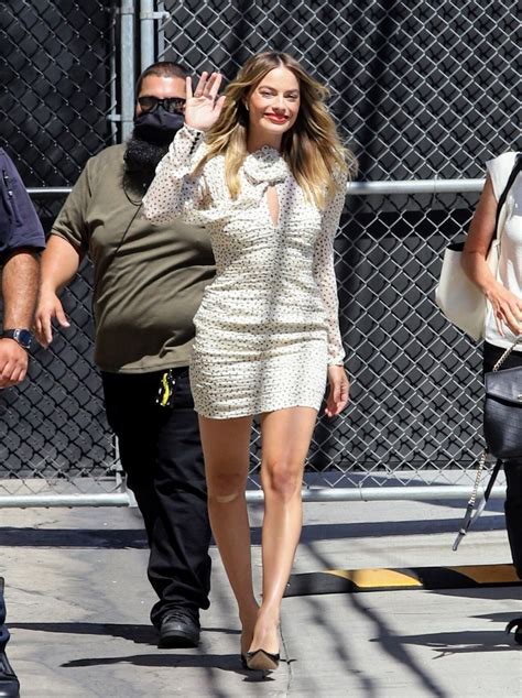 Margot Robbie Sexy In Mini Dress At Jimmy Kimmel Live 51 Photos