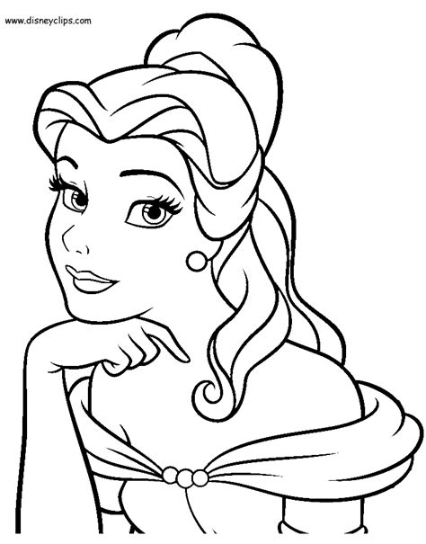 disneybellefacecoloringgif  princess coloring pages