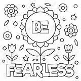 Quotes Fearless Furchtlos Inspirational Courageux Quote Tigre Soyez Courageuse Illustrationen Betrag Abgehobenen Corel Farbtonseite Seien Coloration sketch template