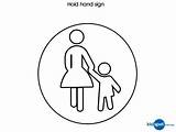 Sign Traffic Kids Sketch Street Pages Colouring Hold Signs Hands Colour Hand Paintingvalley sketch template
