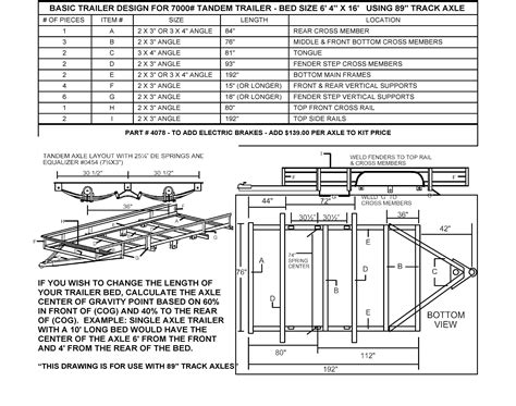 build   utility trailer  champion trailers tandem undercarriage kit