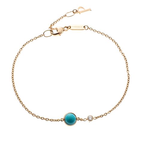 piaget possession diamond turquoise bead  rose gold bracelet piaget