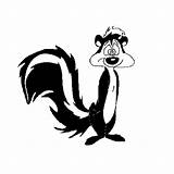 Skunk Moufette Mofeta Looney Skunks Pepe Tunes Pew sketch template