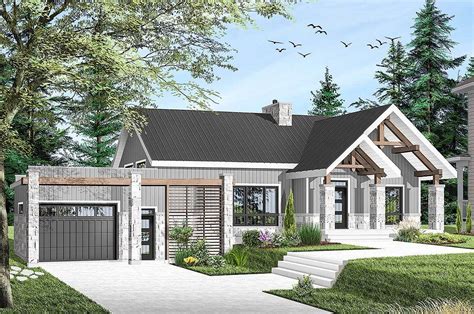 modern ranch home plan  vaulted interior dr architectural designs house plans