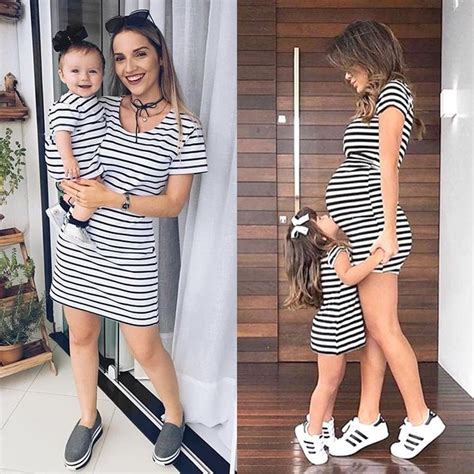 matching family outfits family  clothes bebe girls summer dress parental black white striped