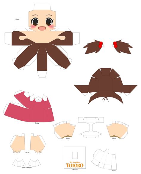 mei kusakabe chibi doll  printable papercraft templates