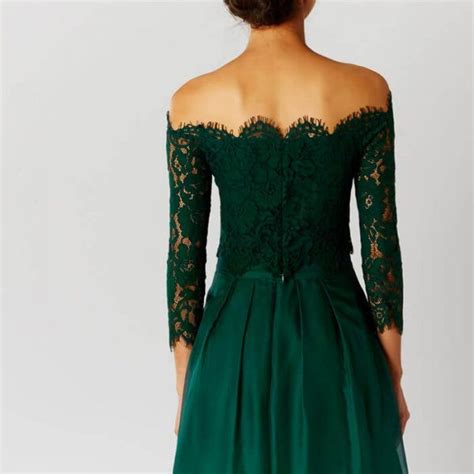coast marr lace bardot top forest green myoneweddingcouk lace bridesmaid top strapless