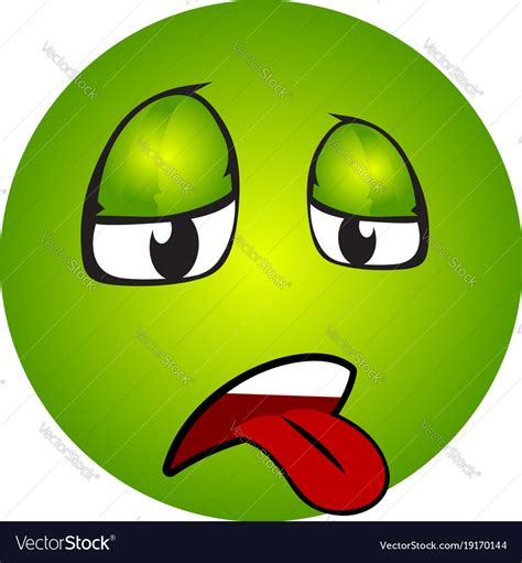 sick emoticon with tongue out royalty free vector image