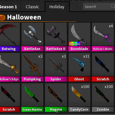 toys games games  games roblox murder mystery  mm hallows edge godly knifes  guns