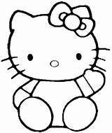 Coloring Waving Kitty Hello Pages Hand Cute Kids sketch template