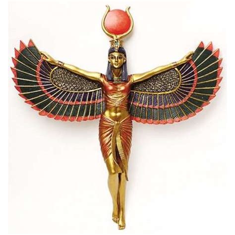 egyptian winged isis goddess plaque 12 1 4 inches