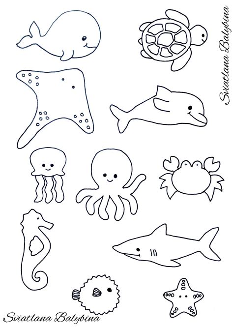 printable sea creatures animal templates animal coloring pages