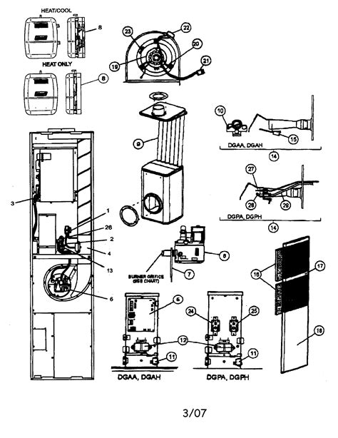 coleman furnace parts model dgaabdta sears partsdirect