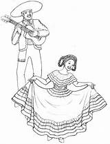 Coloring Pages Folklorico Mexican Fiesta Mayo Ballet Dance Cinco Dancing Mariachi Traditional Drawing Singing Color Kids Latoya Printable sketch template