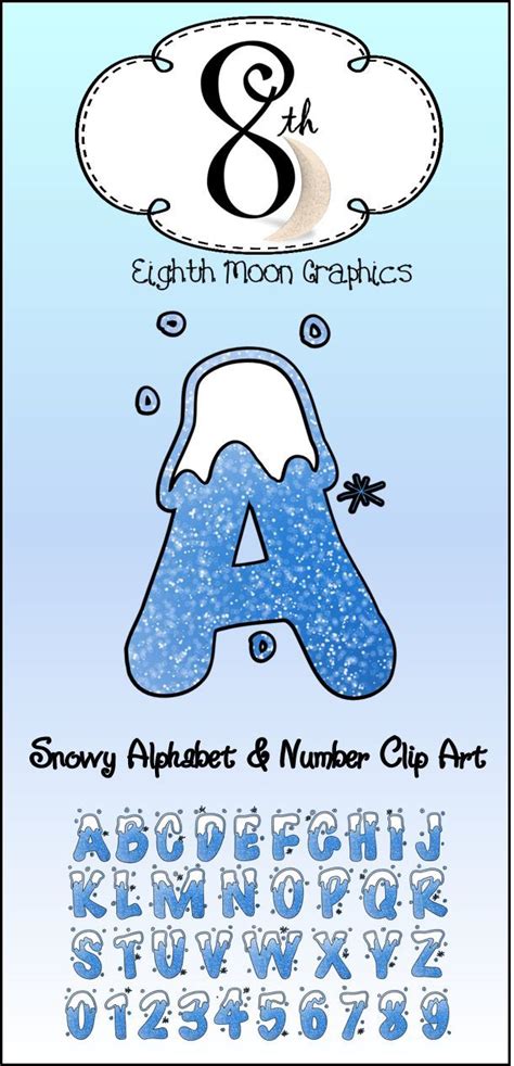 snowy alphabet clip art clip art creative lettering preschool