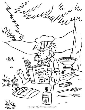 big bad wolf coloring page  tims printables