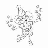 Pagliaccio Clown Juggling Balls Pesce sketch template