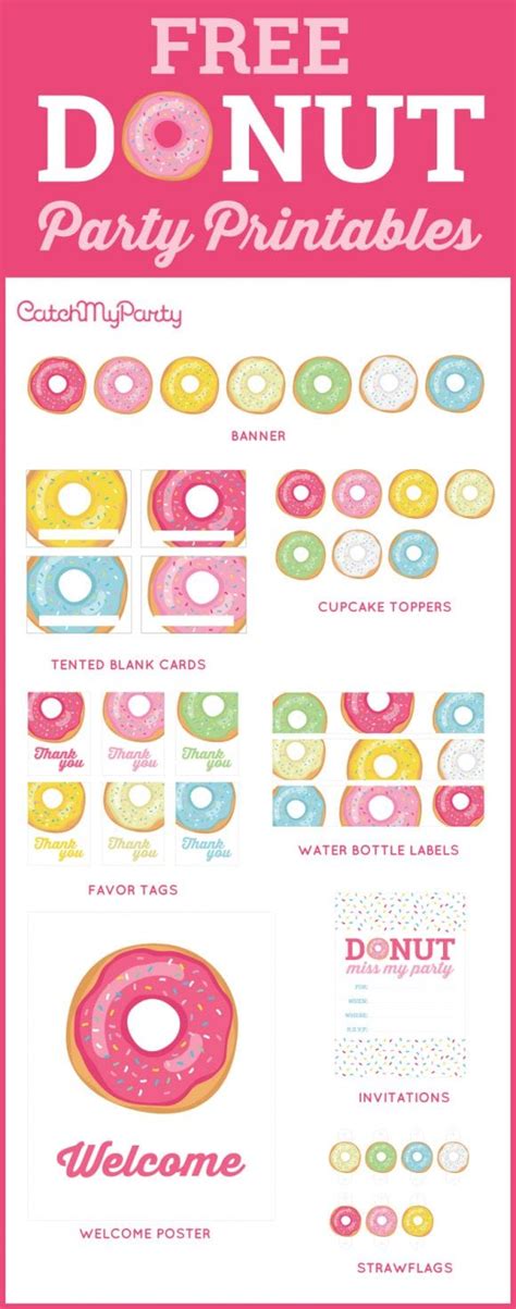 donut party printables catch  party