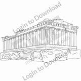 Parthenon sketch template