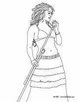 Shakira Cantando Pintar Hellokids Beroemdheden Cantar Coloriages Singing Animaatjes Bailando Línea sketch template