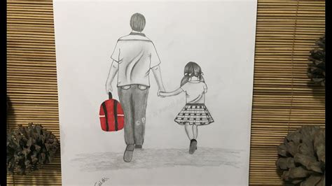 father  daughter drawing easy step  step fatherjulllf