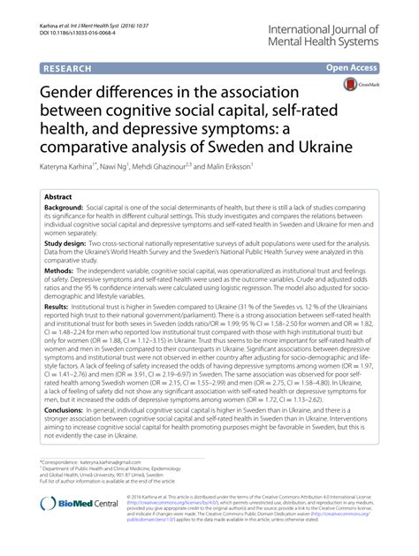 pdf gender differences in the association between