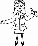Coloring Dentist Dental Doctor Woman Wecoloringpage sketch template