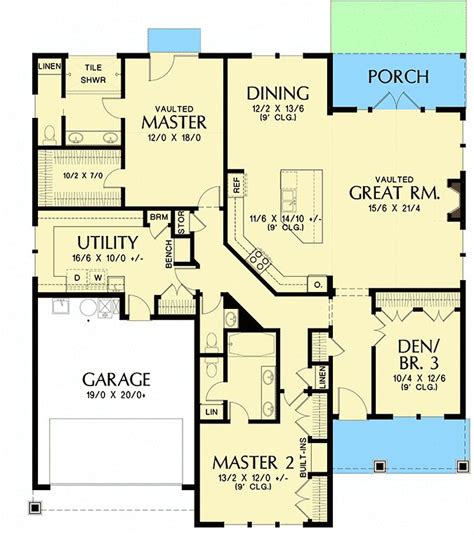story house plan   master suites  floor plan main level homeprojects
