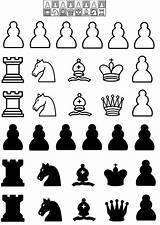 Chess Pieces Coloring Large sketch template