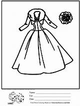 Coloring Dress Pages Wedding Comments Library Clipart Popular Coloringhome Clip sketch template