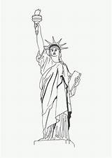Liberty Statue Coloring Print Pages Getcolorings sketch template