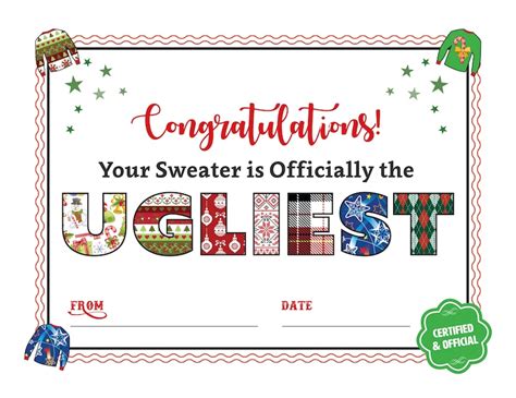 ugly sweater awards printable printable word searches