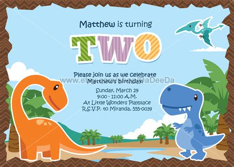 dinosaur birthday invitation gif  invitation template