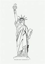 Statue Liberty Coloring Pages Drawing Printable Kids Drawings Outline Print Clipart Easy Pencil Usa Sketches York Sheets Beautiful Landmarks Color sketch template