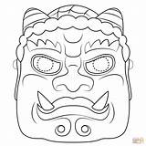 Mask Oni Setsubun Masks sketch template