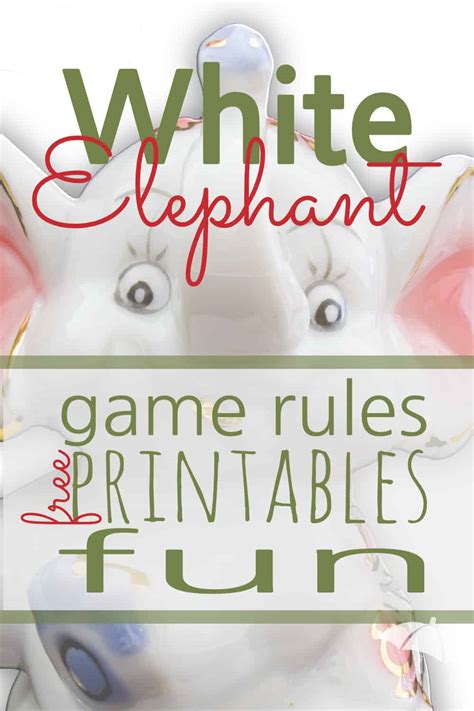 white elephant gift exchange rules  printables sunshine  rainy days