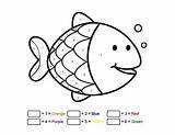 Color Easy Numbers Fish Printable Kids Colors Learn Happy sketch template