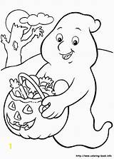 Coloring Casper Halloween Pages Hallowe Divyajanani sketch template