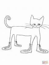 Pete Cat Shoes Coloring Pages Printable Printables Color sketch template