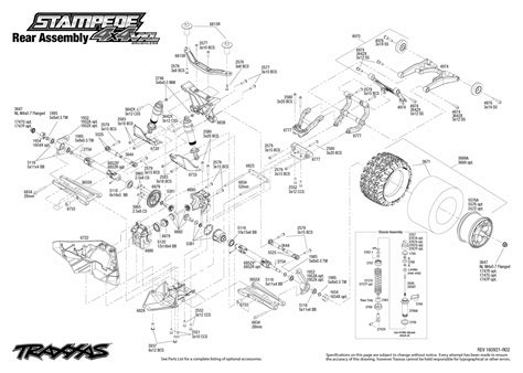 exploded view traxxas stampede  vxl wd tqi tsm rtr rear part astra