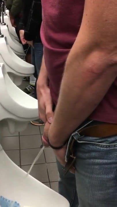 Big Dick Spy Airport Urinal Piss By Guy With…