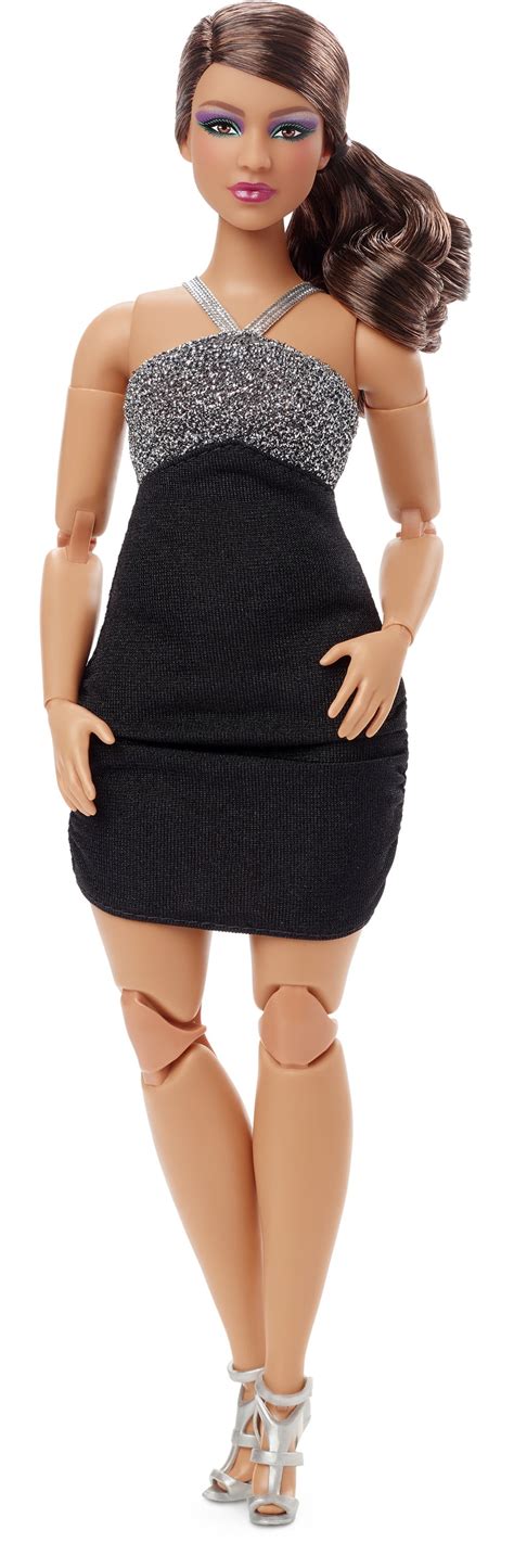 barbie signature posable barbie  doll brunette hair curvy body type walmartcom