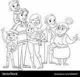 Family Coloring Big Book Vector Posing Together sketch template